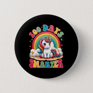 Chapa Redonda De 5 Cm 100 días niños Chicas más inteligentes Unicorn 100
