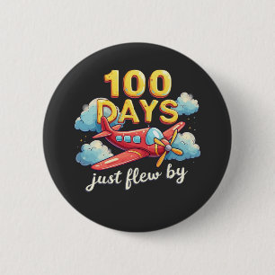 Chapa Redonda De 5 Cm 100 días que pasaron volando en avión 100 días de 