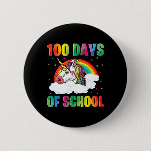 Chapa Redonda De 5 Cm 100 Días Rainbo, Profesora De Unicorn, Niños