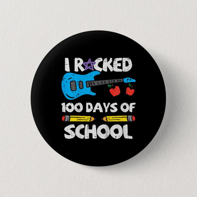 Chapa Redonda De 5 Cm 100 días sacudidos de guitarra escolar 100 días má (Anverso)