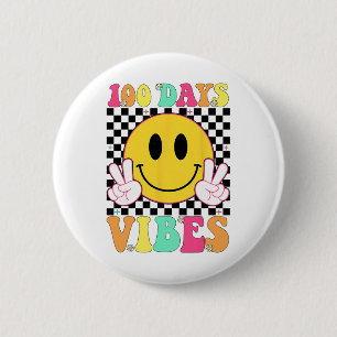 Chapa Redonda De 5 Cm 100 Días Vibes Retro Sonrisa Profesor Niños 100º D
