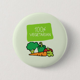 Chapa Redonda De 5 Cm 100% Vegetariano Y Orgulloso 