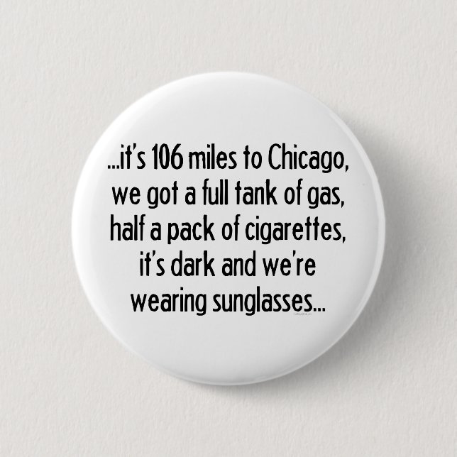 Chapa Redonda De 5 Cm 106 millas a Chicago (Anverso)