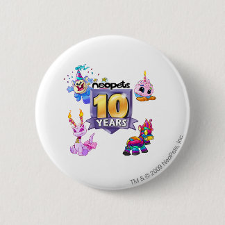 Chapa Redonda De 5 Cm 10mo Logotipo del cumpleaños