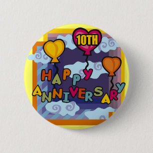 Chapa Redonda De 5 Cm 10mo Regalos del aniversario de boda