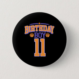 Chapa Redonda De 5 Cm 11.º niño de cumpleaños Bysketbyll de más de 11 añ