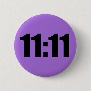 Chapa Redonda De 5 Cm 11:11 Lucky Time Digital Clock Purple