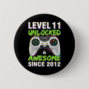 Chapa Redonda De 5 Cm 11 años Bday Son Boy Funny Gamer 11 años Bir