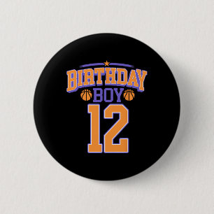 Chapa Redonda De 5 Cm 12.º niño de cumpleaños Bysketbyll de más de 12 añ