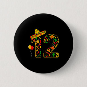 Chapa Redonda De 5 Cm 12 cumpleaños sombrero mexicano maracas cinco de