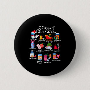 Chapa Redonda De 5 Cm 12 drogas de Navidad farmacéutico técnico Pharma