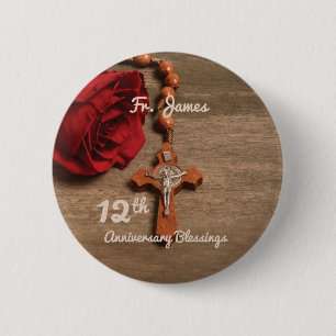 Chapa Redonda De 5 Cm 12mo aniversario de la ordenación del sacerdote