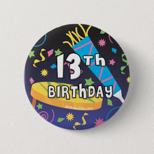 Chapa Redonda De 5 Cm 13 cumpleaños