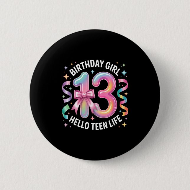 Chapa Redonda De 5 Cm 13 Years Old Birthday Teenager. 13th Birthday Girl (Anverso)