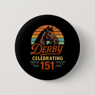 Chapa Redonda De 5 Cm 151° Día de la Carreras de Caballos de Derby, que