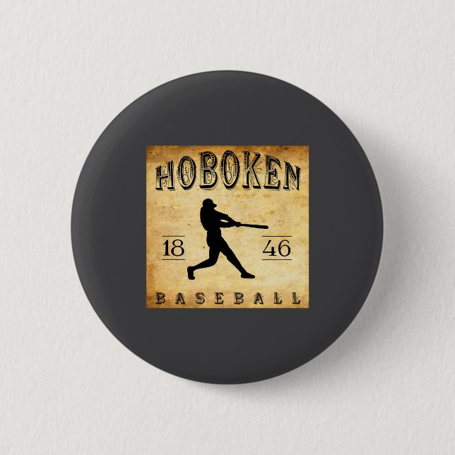 Chapa Redonda De 5 Cm 1846 Hoboken New Jersey Baseball  (Anverso)