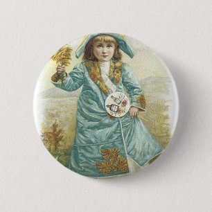 Chapa Redonda De 5 Cm 1893 Damas Perfumed Calendar Hoyt & Co. German Co.