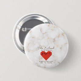 Chapa Redonda De 5 Cm 1.ᵉʳ Aniversario Boda Boda de papel personalizado