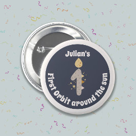 Chapa Redonda De 5 Cm 1.ᵉʳ cumpleaños - Primera órbita alrededor del sol