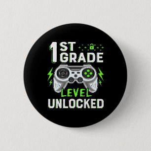 Chapa Redonda De 5 Cm 1.ᵉʳ Grado De Videojuego Desbloqueado Ck To School