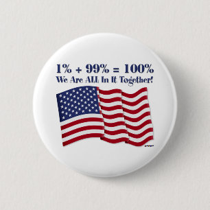 Chapa Redonda De 5 Cm 1% + 99% = 100% ¡Todos Estamos Juntos!