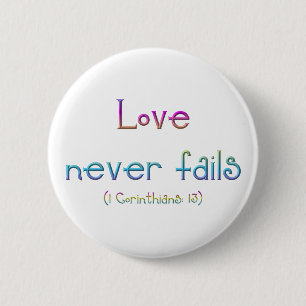 Chapa Redonda De 5 Cm 1 Corinthians 13 - el amor nunca falla