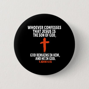 Chapa Redonda De 5 Cm 1 Juan 4_15 Biblia Versos de la Escritura Tank Top