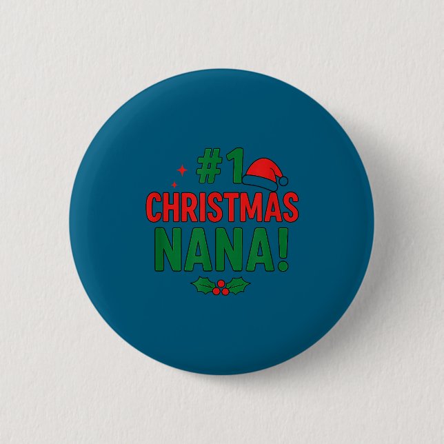 Chapa Redonda De 5 Cm #1 Nana de Navidad  (Anverso)