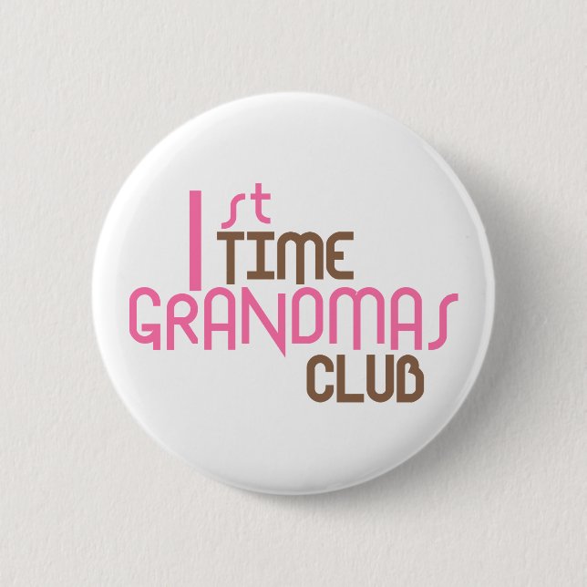 Chapa Redonda De 5 Cm 1r Club de las abuelas del tiempo (rosa) (Anverso)