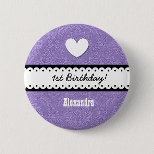 Chapa Redonda De 5 Cm 1r Corazón y cinta horneada a la crema y con pan