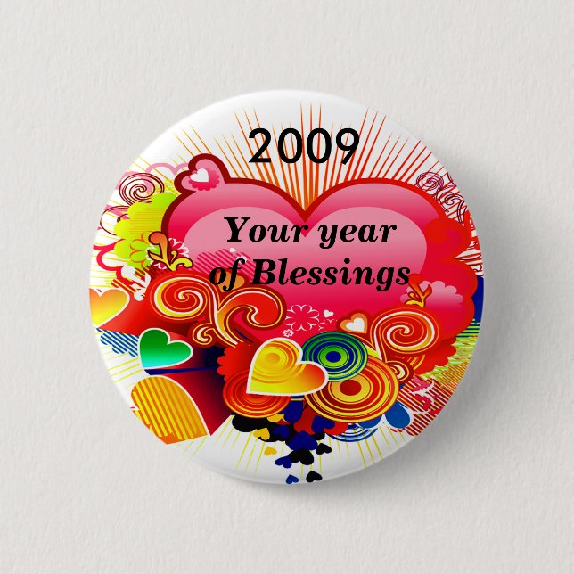 Chapa Redonda De 5 Cm 2009 Año de bendiciones_Button_by Elenne Boothe (Anverso)