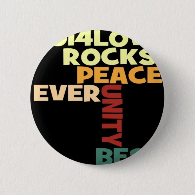 Chapa Redonda De 5 Cm 2014 Love Rocks Peace Art Print (Anverso)