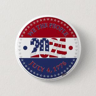 Chapa Redonda De 5 Cm 2024 Bandera USA Nosotros El Pueblo