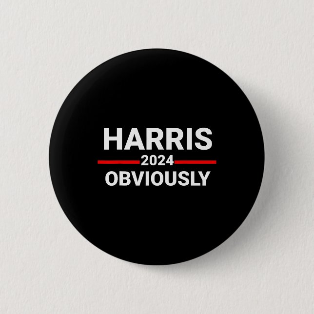 Chapa Redonda De 5 Cm 2024 Obviamente Harris Waltz elecciones 2024 Kamal (Anverso)