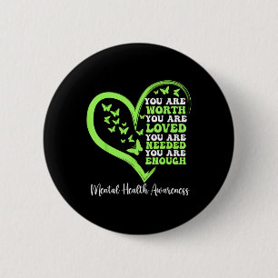 Chapa Redonda De 5 Cm 2025 Motivational Support Warrior Mental Health Aw
