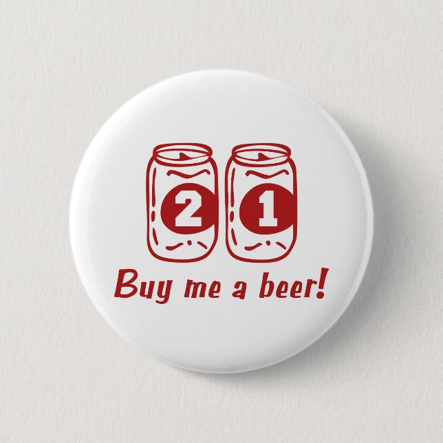 Chapa Redonda De 5 Cm 21 cumpleaños (Anverso)