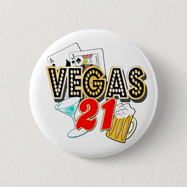 Chapa Redonda De 5 Cm 21ro cumpleaños de Vegas (Anverso)