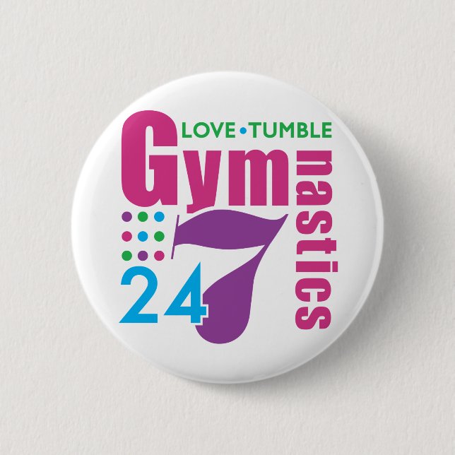 Chapa Redonda De 5 Cm 24/7 gimnasia (Anverso)