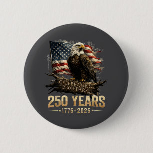 Chapa Redonda De 5 Cm 250º Aniversario USA Patriótico 250 Años Americano