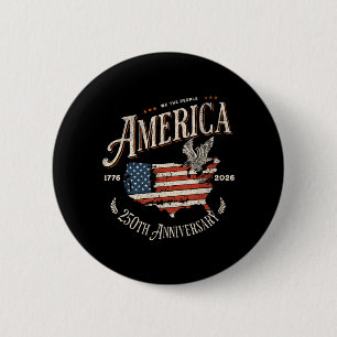 Chapa Redonda De 5 Cm 250.º Aniversario Usa Patriótico 4 De Julio