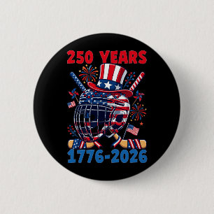 Chapa Redonda De 5 Cm 250 años 1776 2026 Aniversario 250 Hockey sobre hi