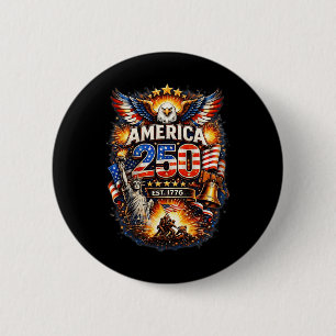 Chapa Redonda De 5 Cm 250 años americano 1776 2026 250 cumpleaños Usa 4t