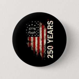 Chapa Redonda De 5 Cm 250 Años Bandera Americana 250 Aniversario USA