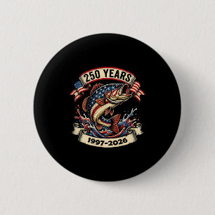 Chapa Redonda De 5 Cm 250 años bandera americana pesca de lubina 4 de ju