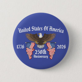 Chapa Redonda De 5 Cm 250th USA Anniversary 4th Of July Independence Day