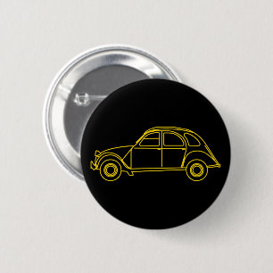 Chapa Redonda De 5 Cm 2 CV Deux Chevaux Yellow Bluprint