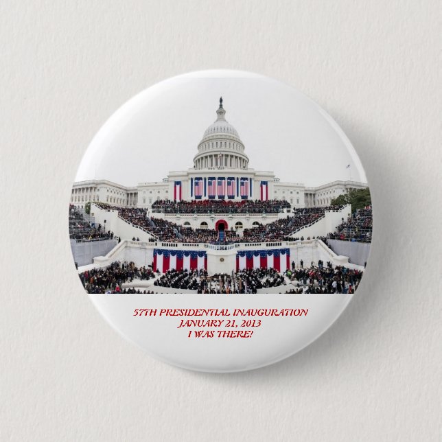 Chapa Redonda De 5 Cm 2da inauguración de Barack Obama "estaba allí!" (Anverso)