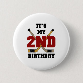 Chapa Redonda De 5 Cm 2do cumpleaños del hockey