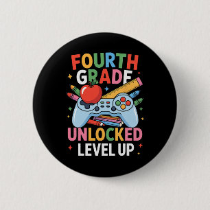 Chapa Redonda De 5 Cm 2do Grado Desbloqueado Sube de Nivel Gamer Niños C