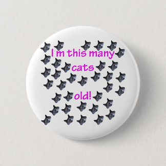 Chapa Redonda De 5 Cm 35 cabezas del gato viejas